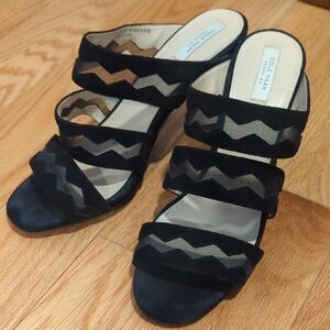 Cole Haan Black and Cream Strappy Sandals